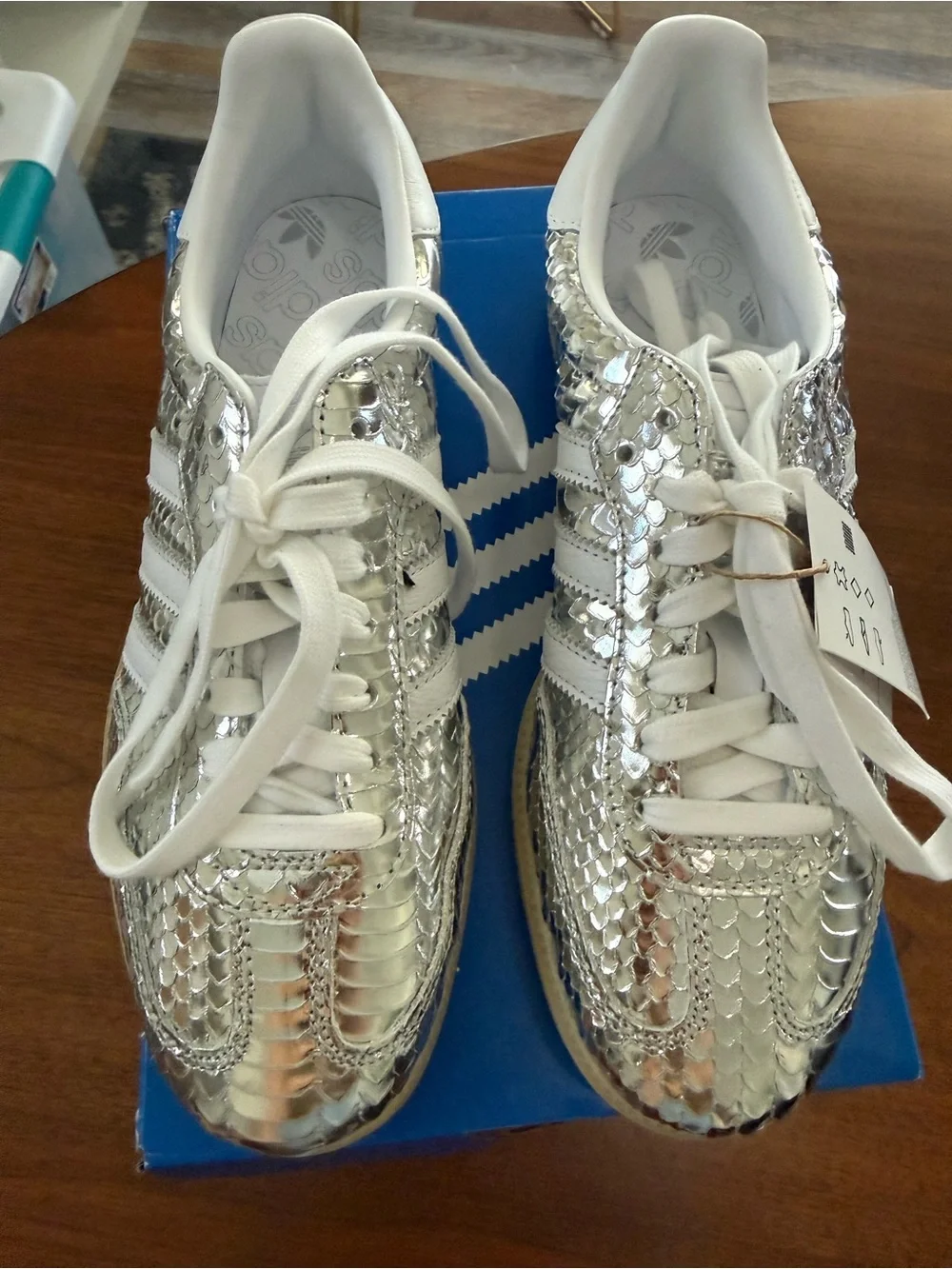 adidas shiny silver